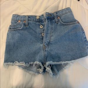 Denim high rise shorts